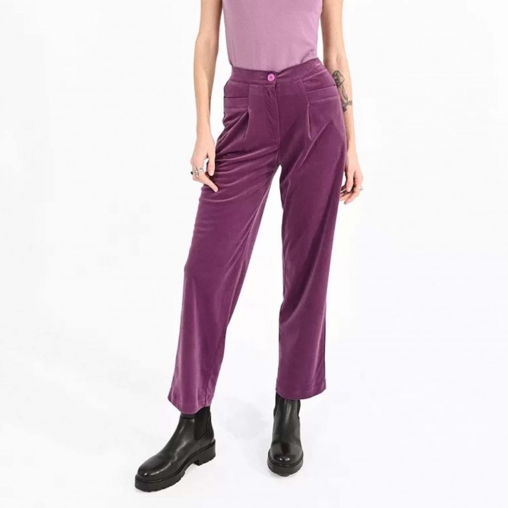 Molly Bracken High Waist Velvet Corduroy Pant size Small